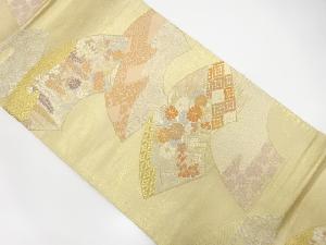 地紙に花・流水模様織出し袋帯